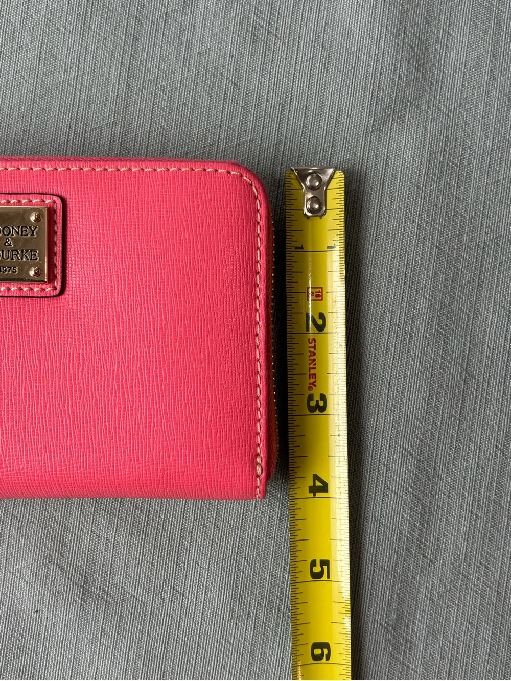 Dooney Bourke Bubblegum Bright Pink Zip Around Wallet Saffiano Leather